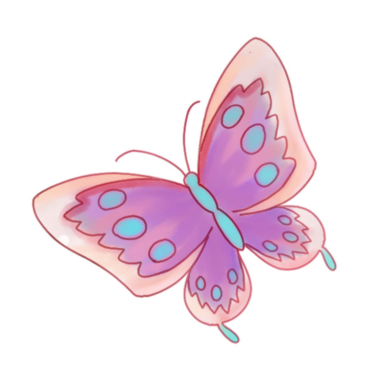 简笔画97卡通蝴蝶03免抠素材 96今日素材  03蝴蝶卡通蝴蝶