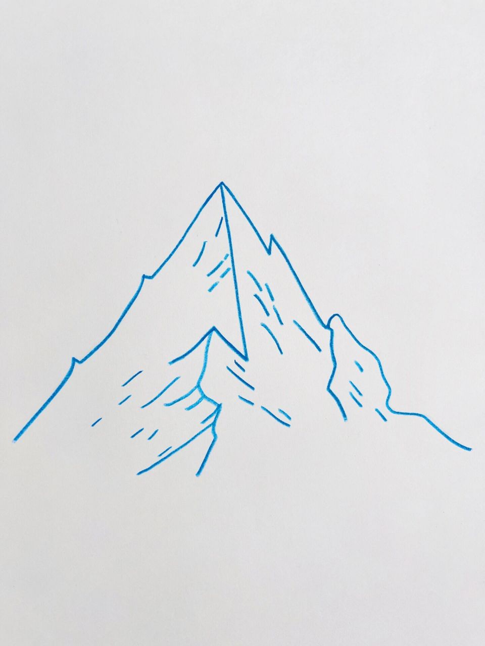 雪山画简单图片