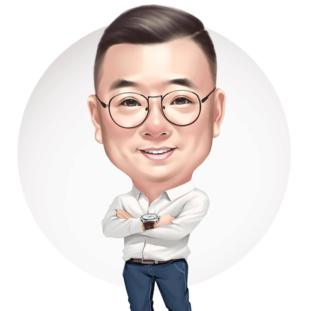 夸张幽默有内涵,换吗 画的这组中年大叔真人手绘大头漫画头像,3d立体