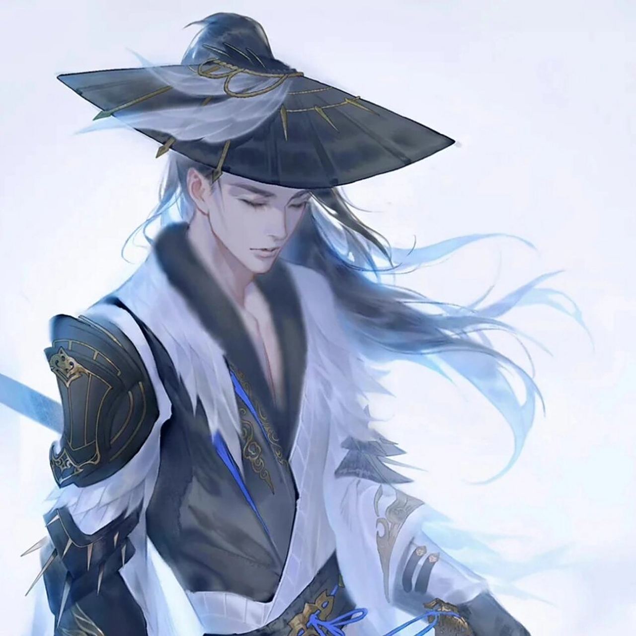 戴斗笠古风插画 斗笠篇～ 平生豪气安在?走马为谁雄?