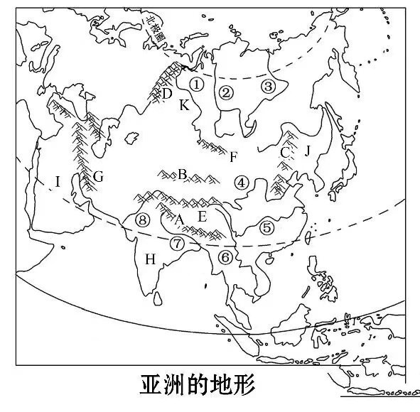 画亚洲简图图片