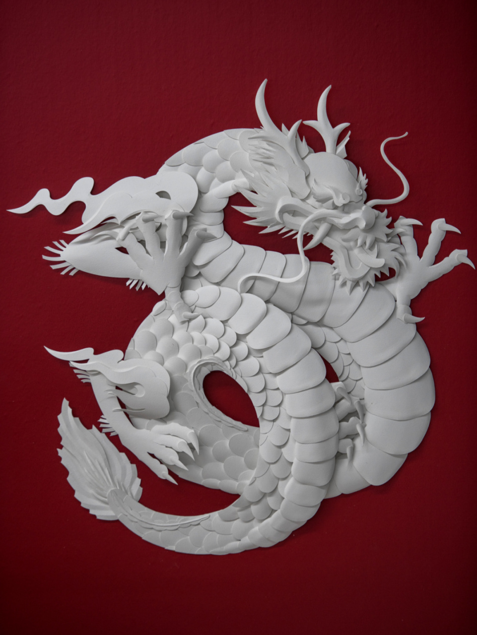 纸浮雕中国龙太美!太有魅力! #手工