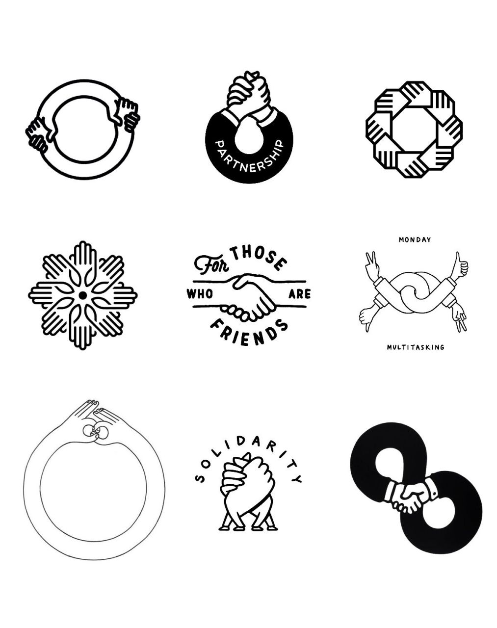 极简潮流握手logo设计|灵感分享97 99hi,灵感捕获者们!