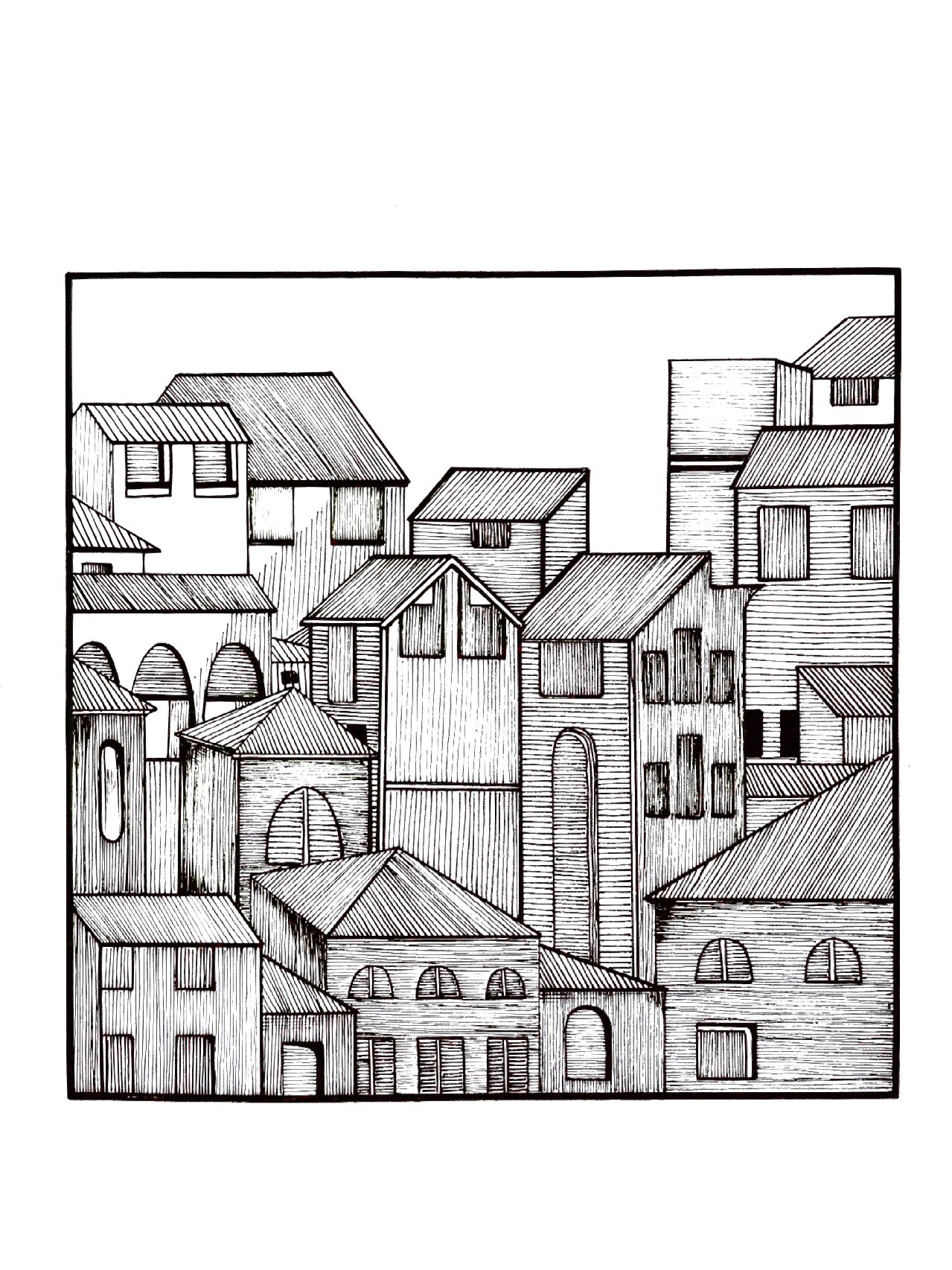 黑白简笔画|黑白线条|针管笔画|黑白插画|黑白抽象画