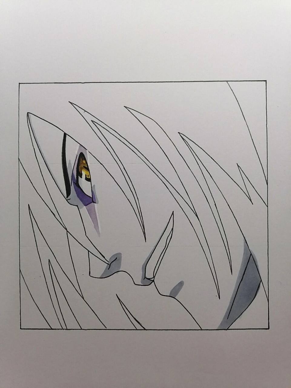 大蛇丸过程 #火影忍者# #手绘教程# #大蛇丸# 只画最简单的