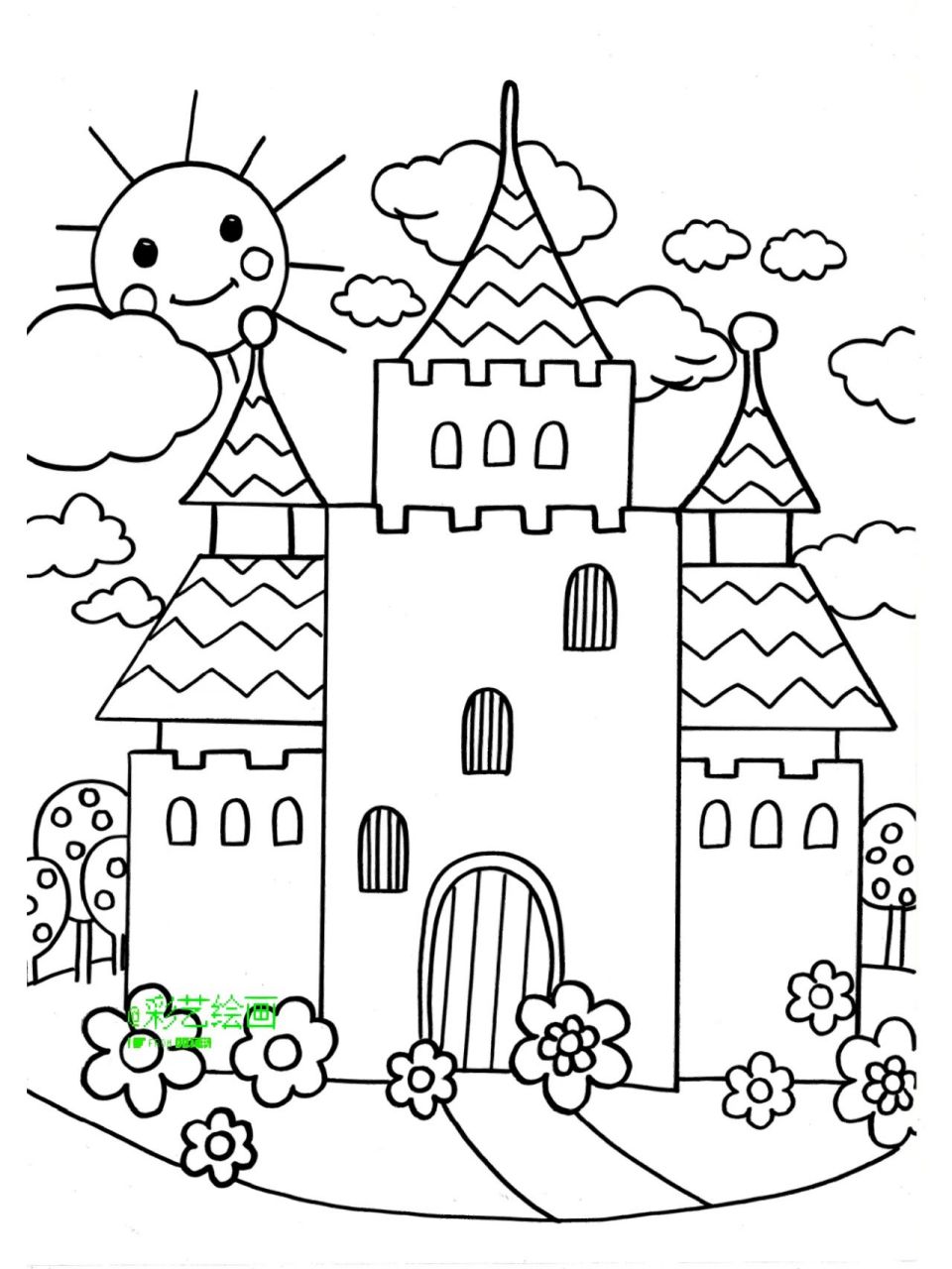 房子卡通简笔画 城堡图片