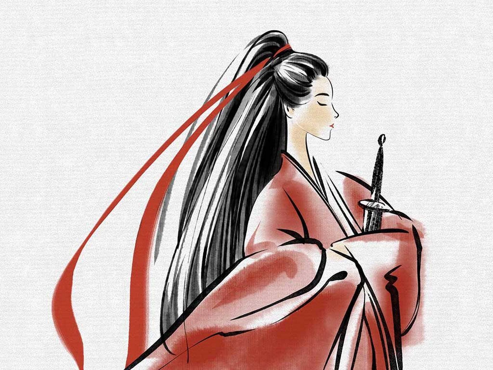 古风水墨人物插画-她是红衣女侠的天花板吧 被杀疯了好吗让一个从小爱