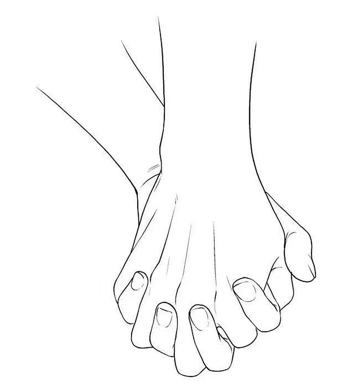 牵手漫画线稿素材