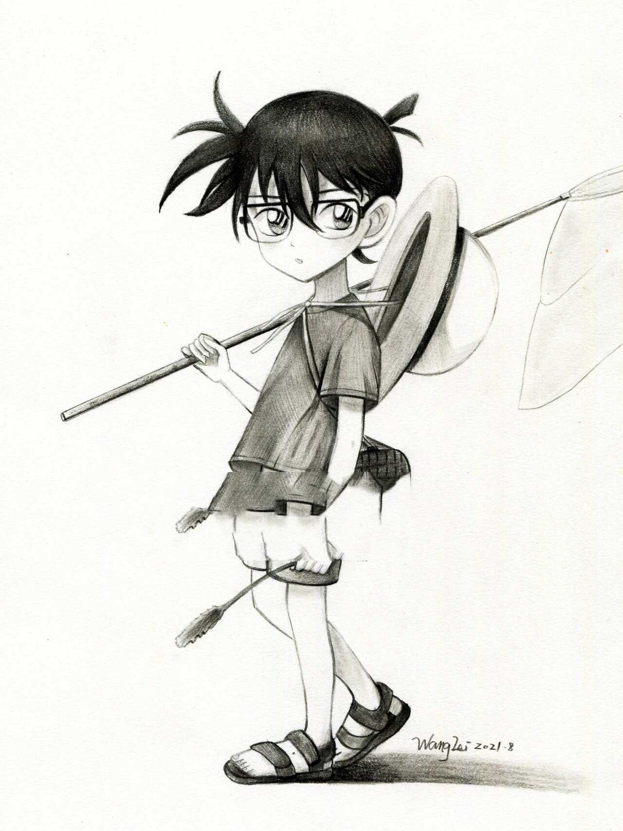 素描‖动漫素描 柯南(步骤图)