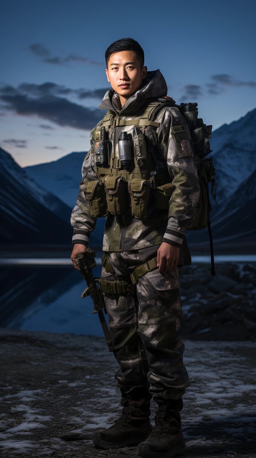 插画|高原之上站岗守卫的边防军人