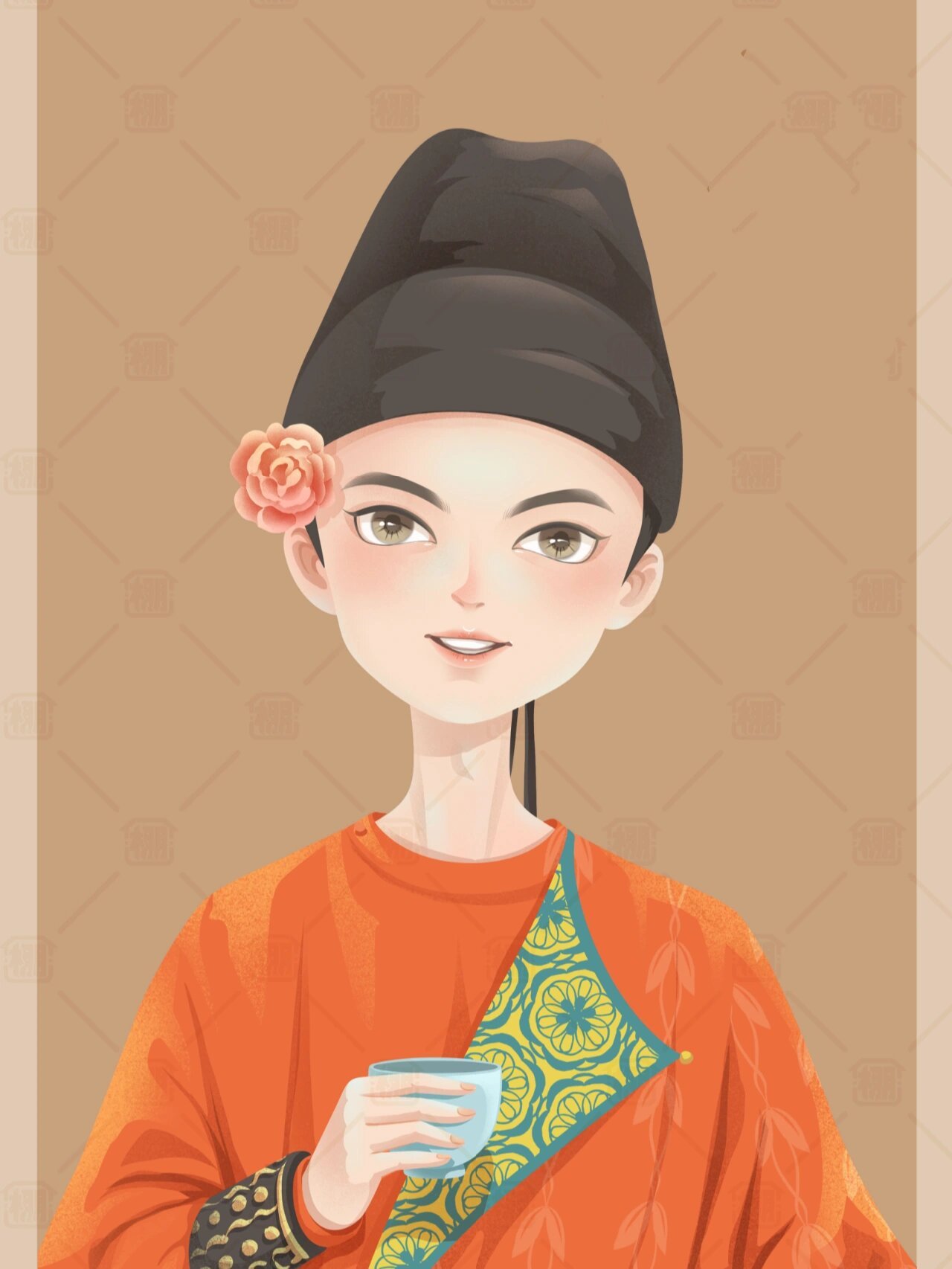100张古装小像第12张/唐代装束男