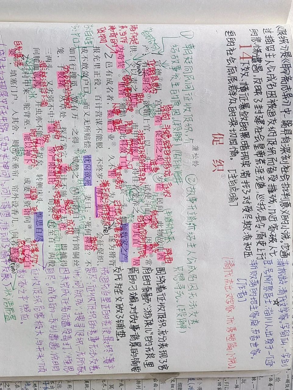 96必修下册语文笔记——《促织》 96高中语文笔记 90语文必修