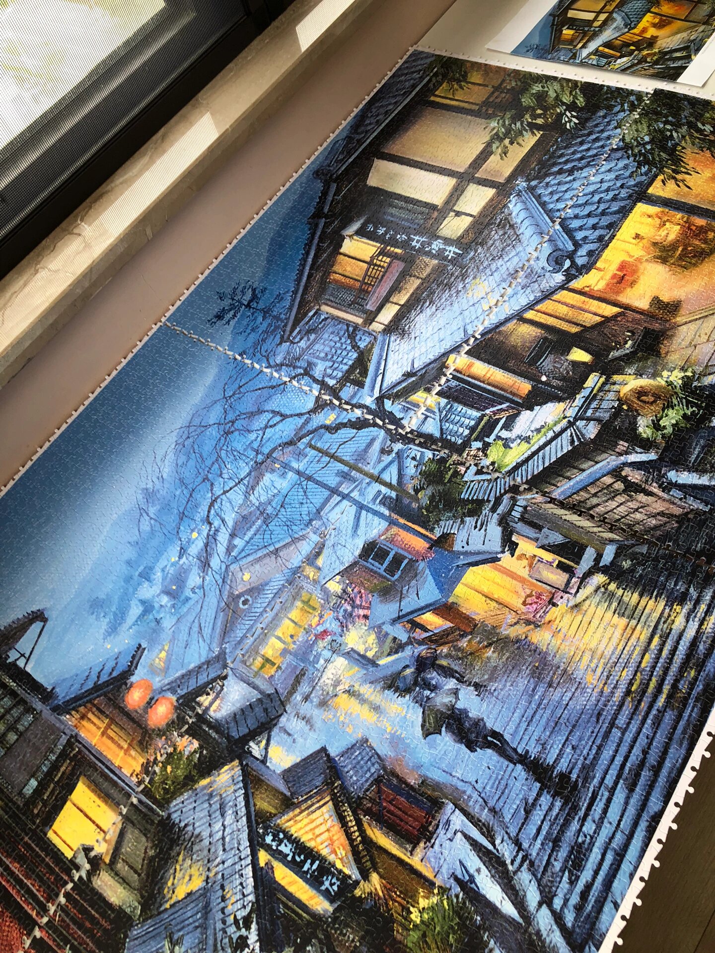 3djp漫步雨中古都4000片拼图代拼 很喜欢这种雨夜的感觉,之前自己买了