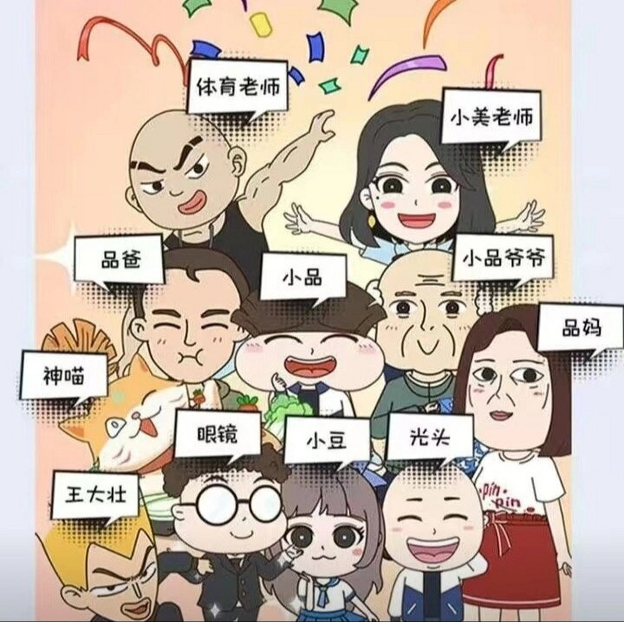 小品一家人,所有人物集合