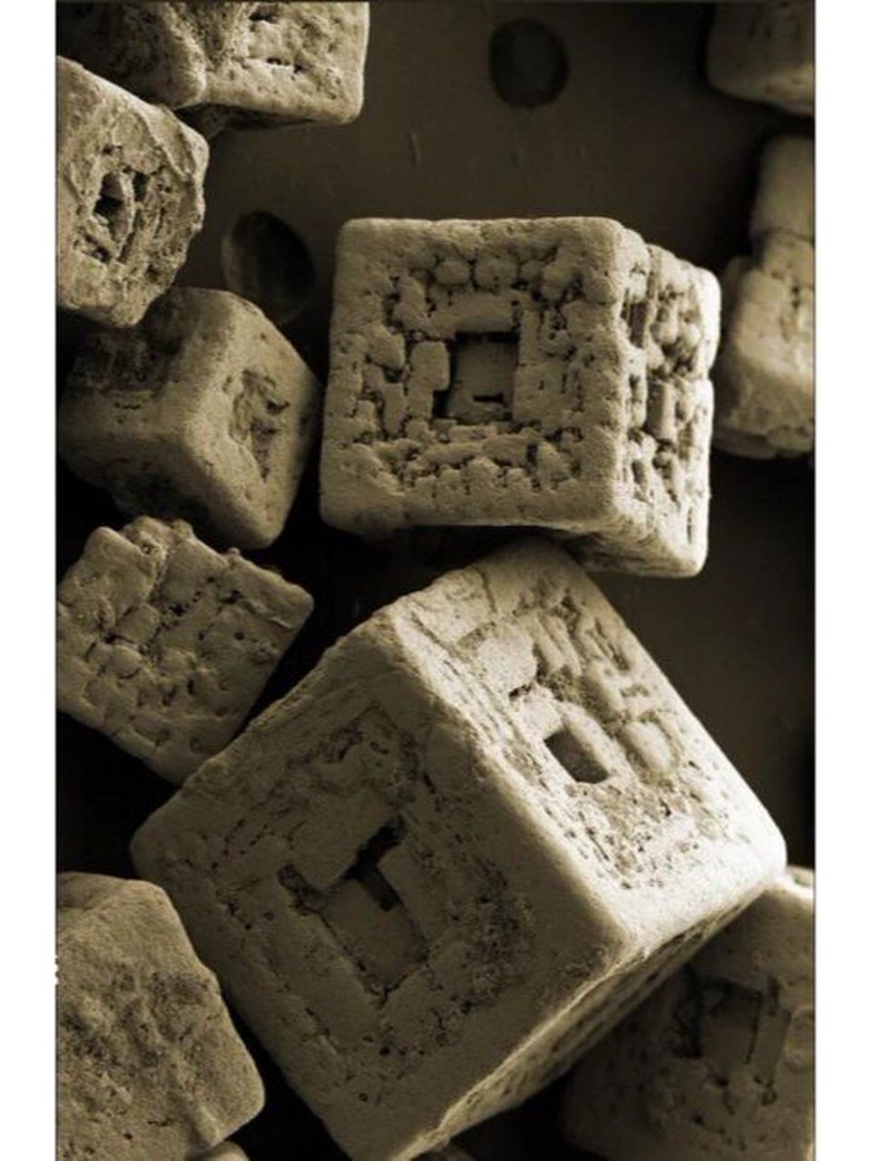 显微镜下的盐粒,你没看错.