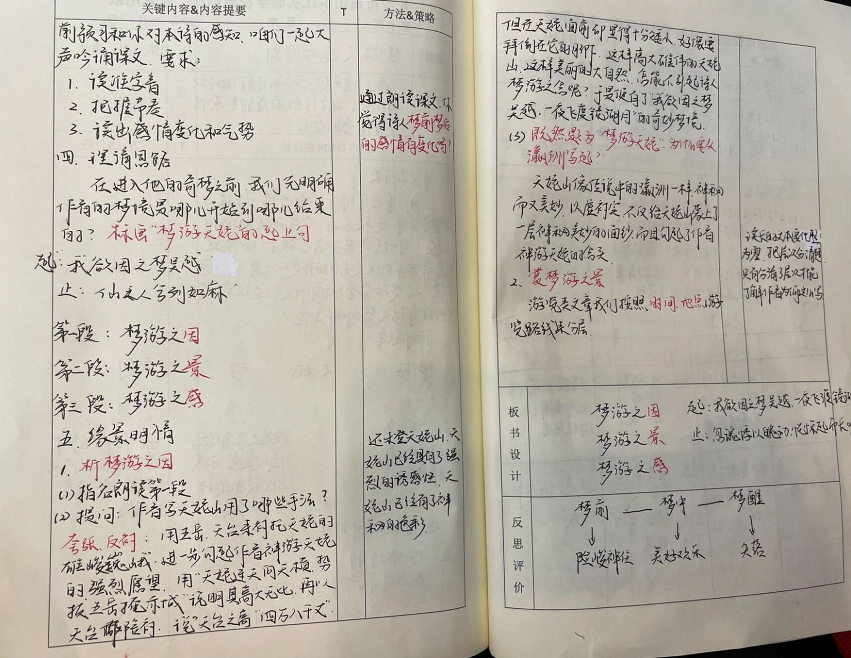 高中语文手写教案分享之《梦游天姥吟留别》 1.