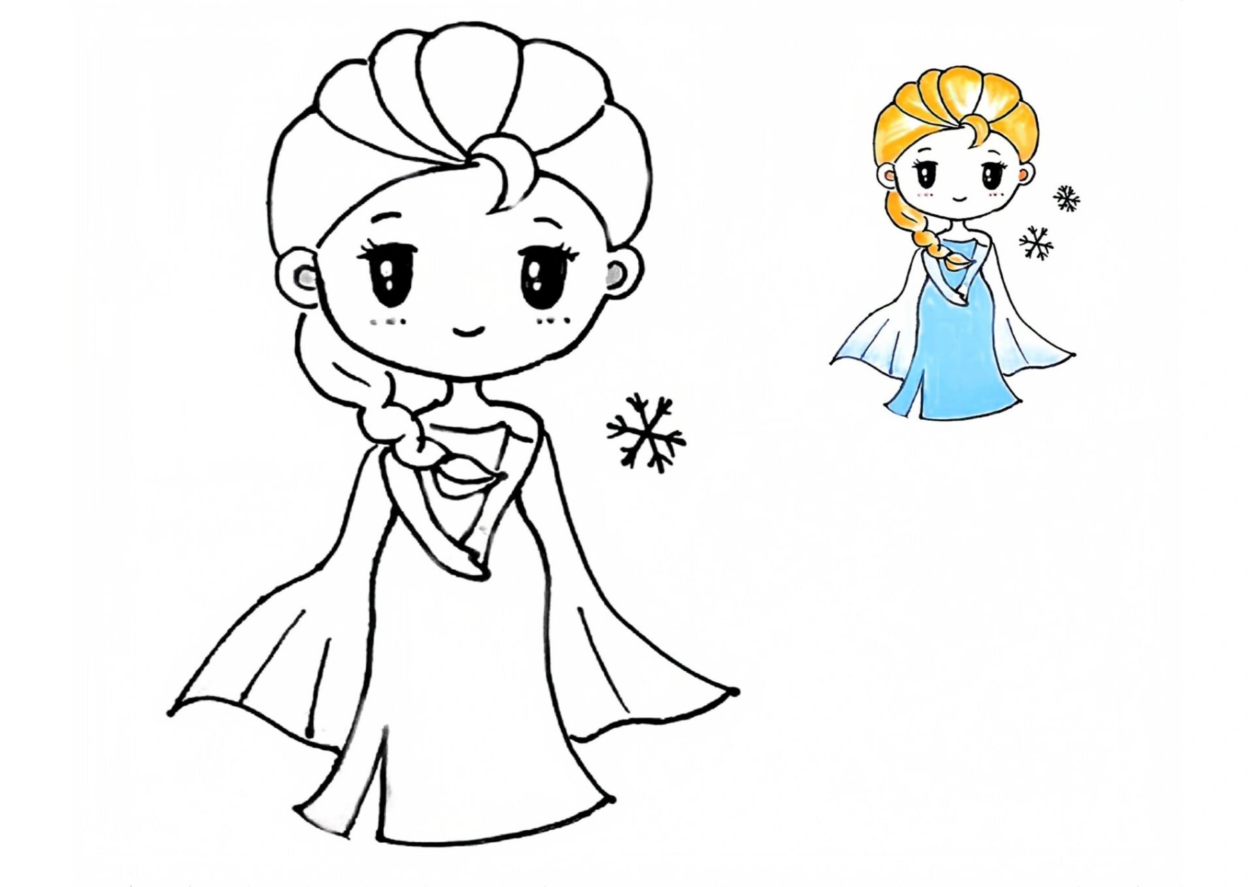 还不错吧,呵呵#简笔画# #儿童简笔画# #白雪公主# #艾莎