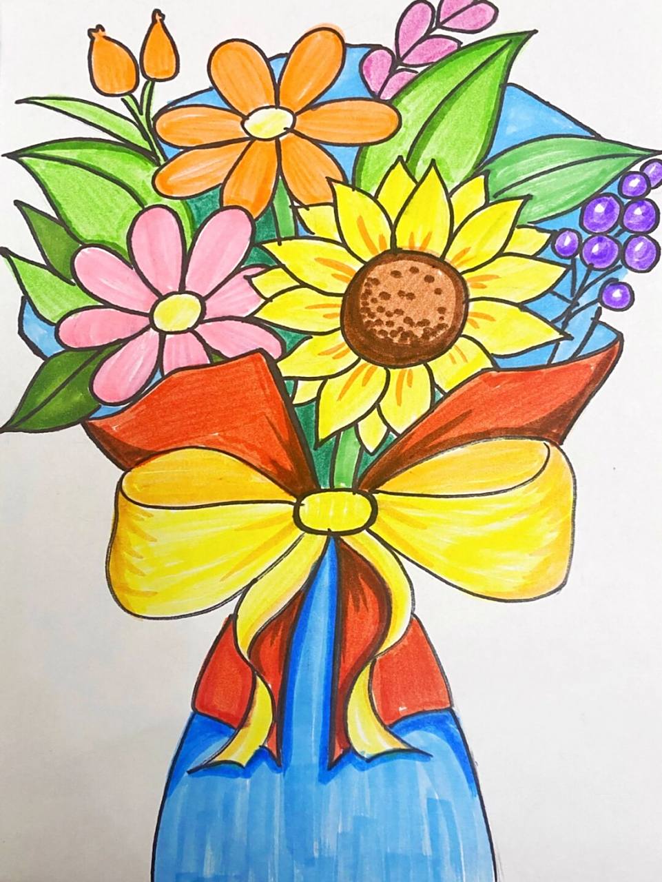 儿童画花束98 #儿童画##花束##花卉