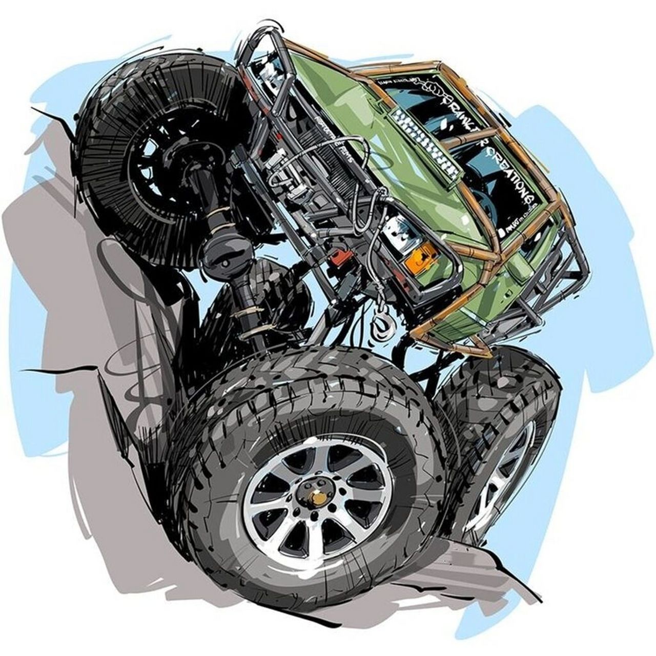 96你们要的越野车绘画素材4来了～09 96分享第四篇越野车绘画