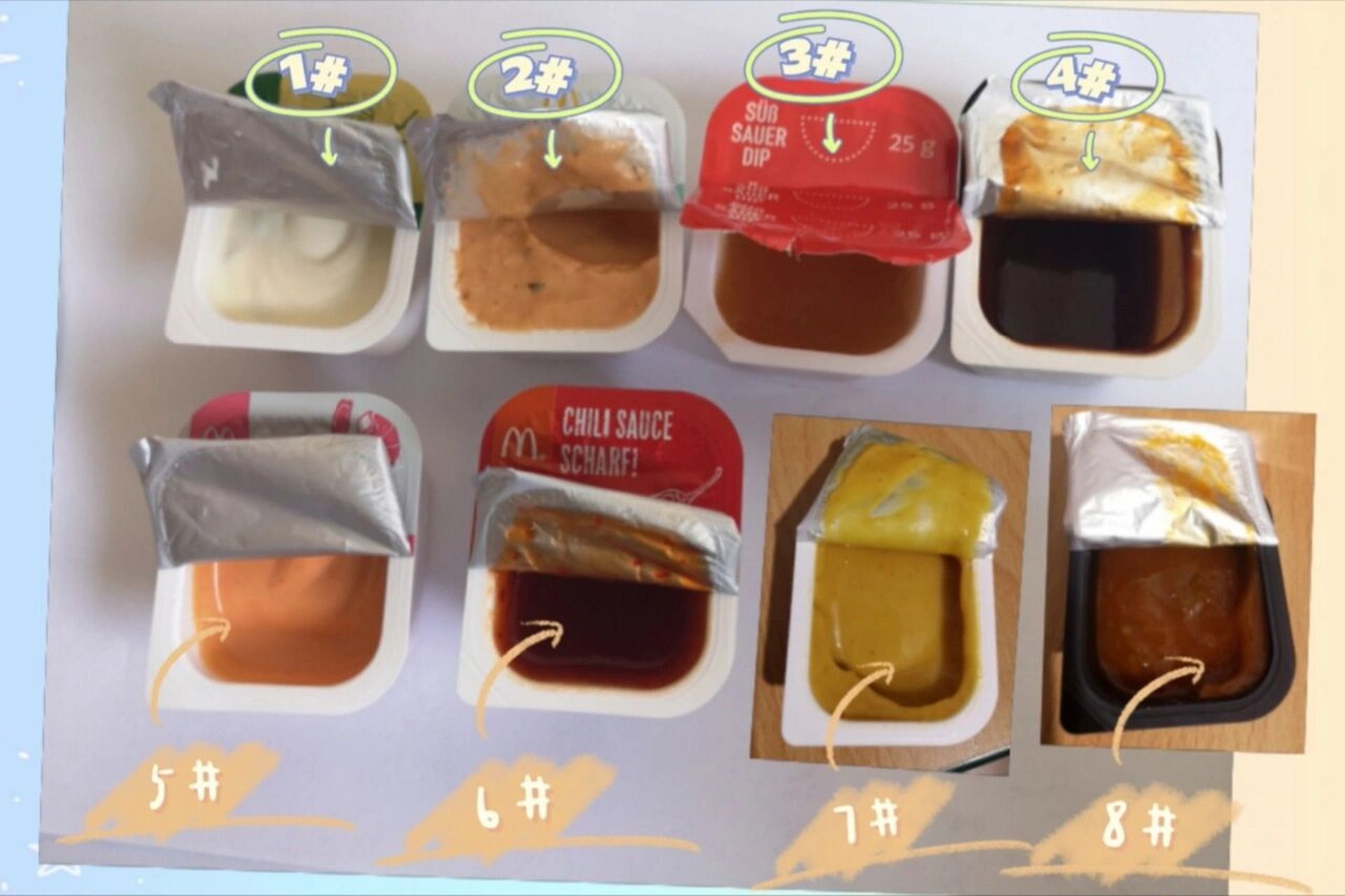 麦当劳各种酱 1*酸奶小葱酱.