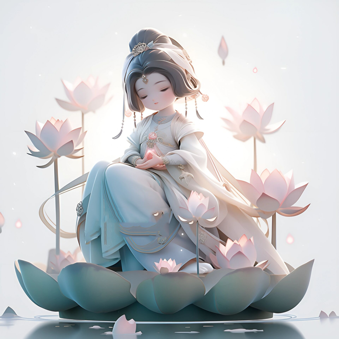 佛系头像|莲花仙子头像|禅意古风头像|许愿 可爱女生头像|莲花荷花