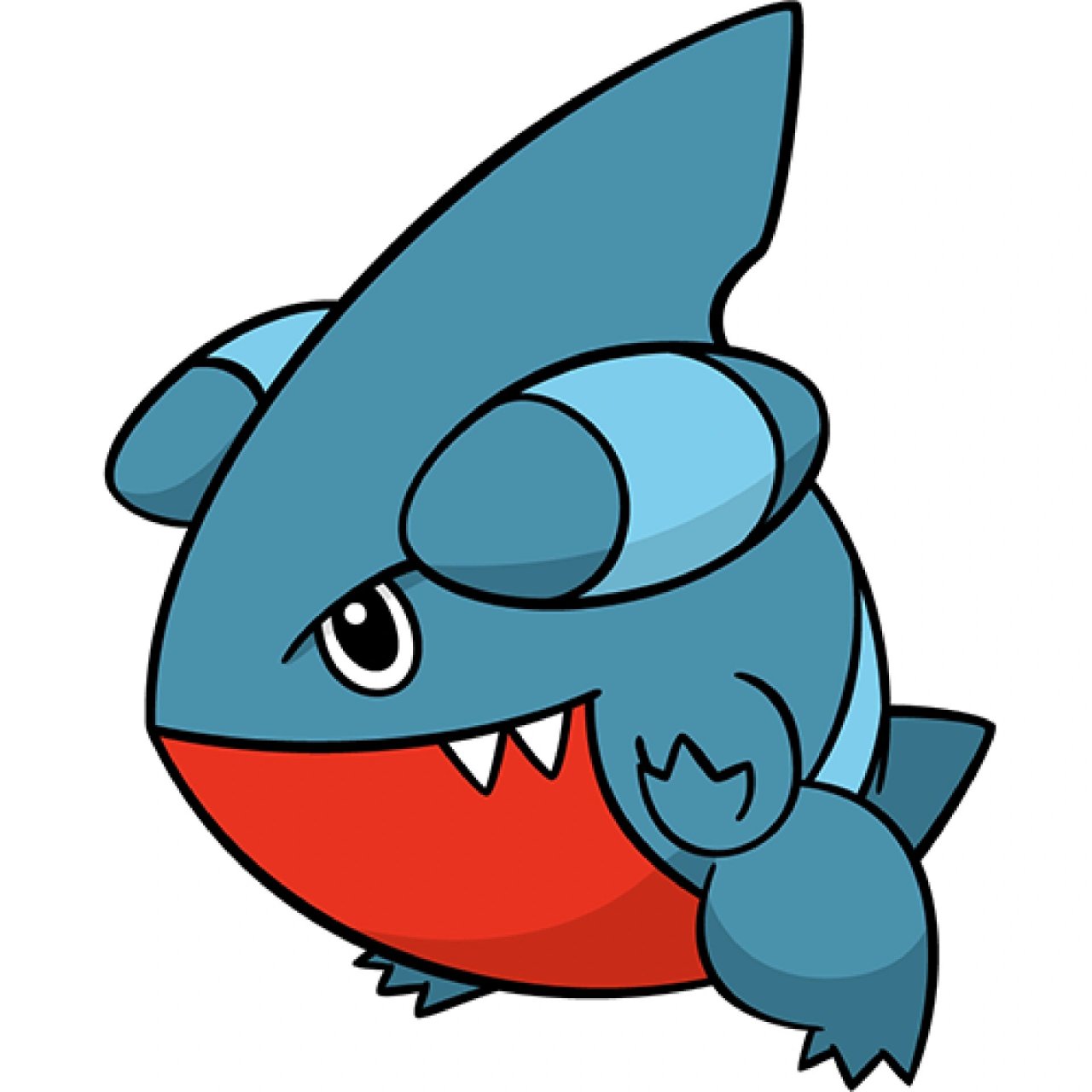 宝可梦图鉴0443:圆陆鲨 0443:圆陆鲨 属性:龙,地面             分类