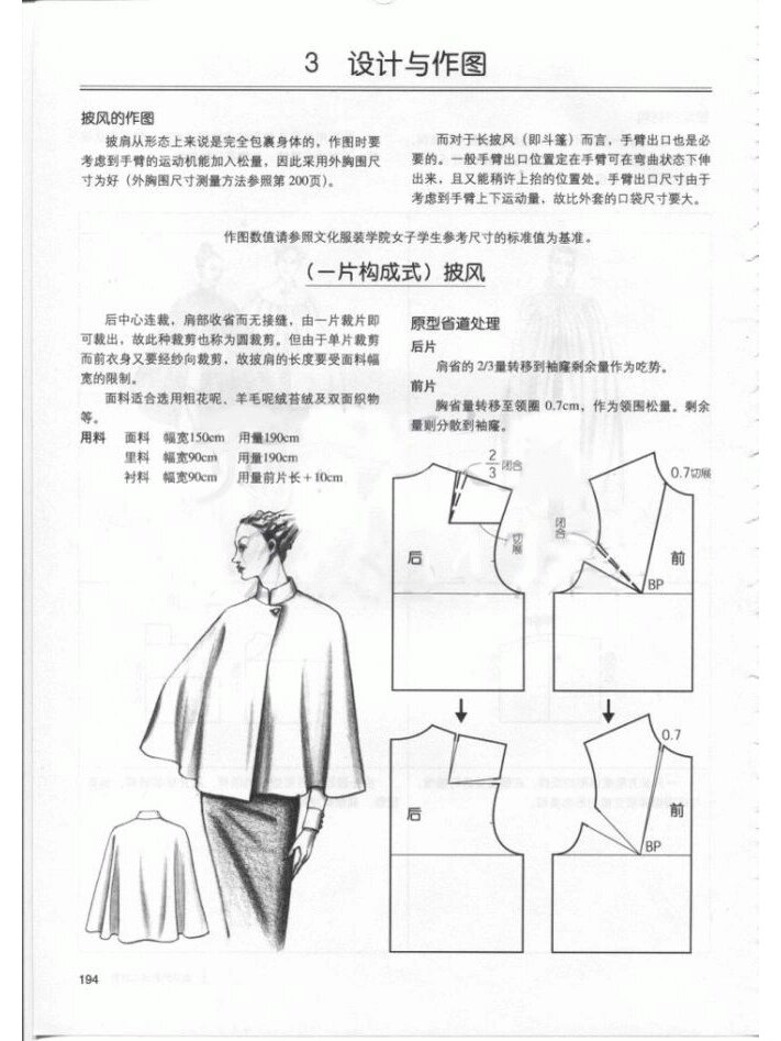 披风 结构制图/纸样