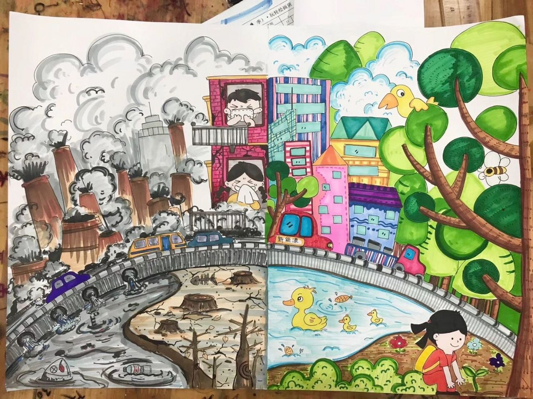 环保的画一等奖儿童画图片