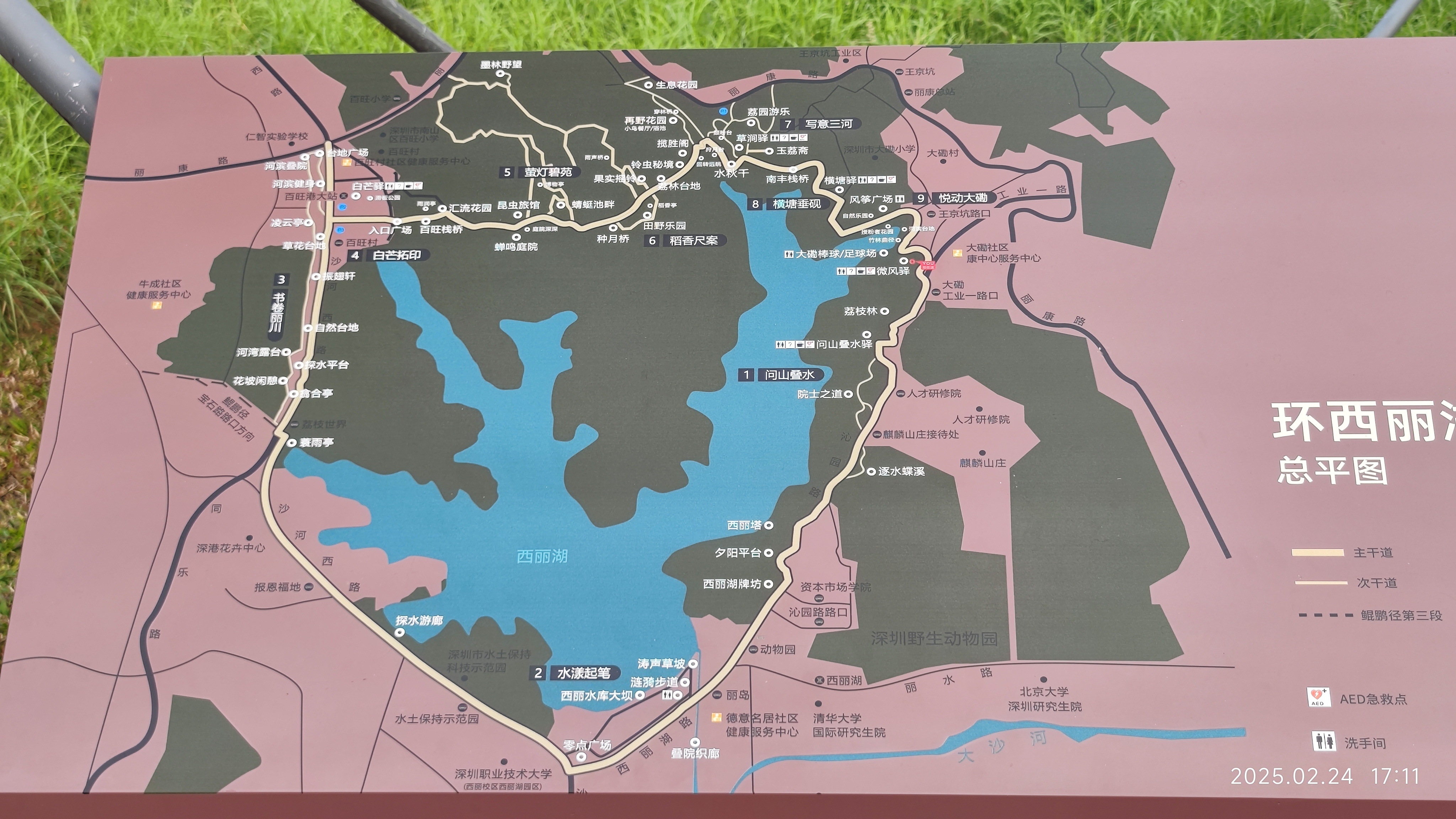 环西丽湖碧道,这个公园的重点,看起来在西丽湖的北缘