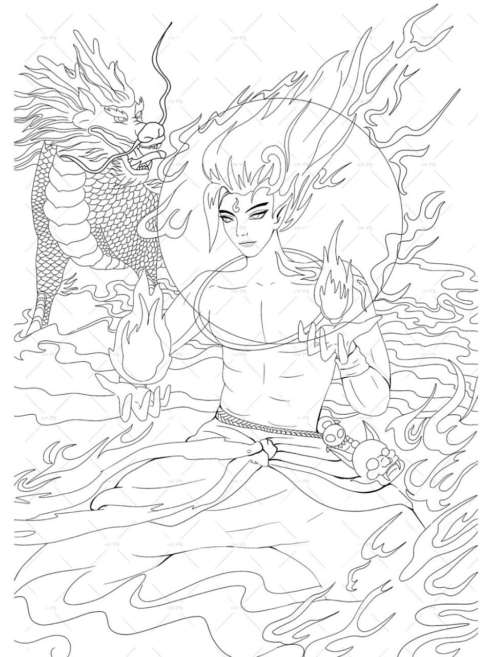 火神祝融插画 已商用