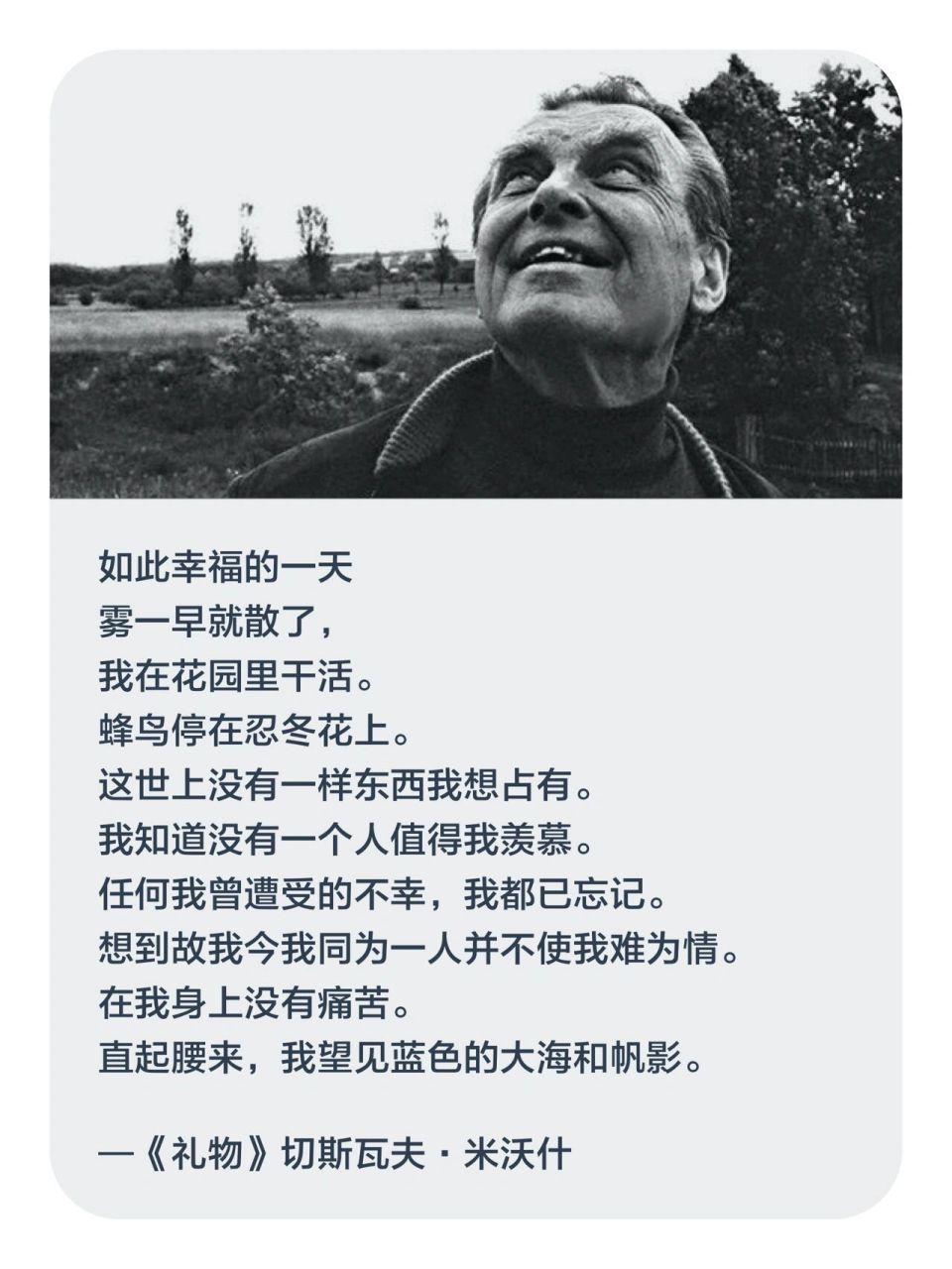 治愈系诗歌i《礼物》切斯拉夫·米沃什 切斯瓦夫·米沃什(czes00aw