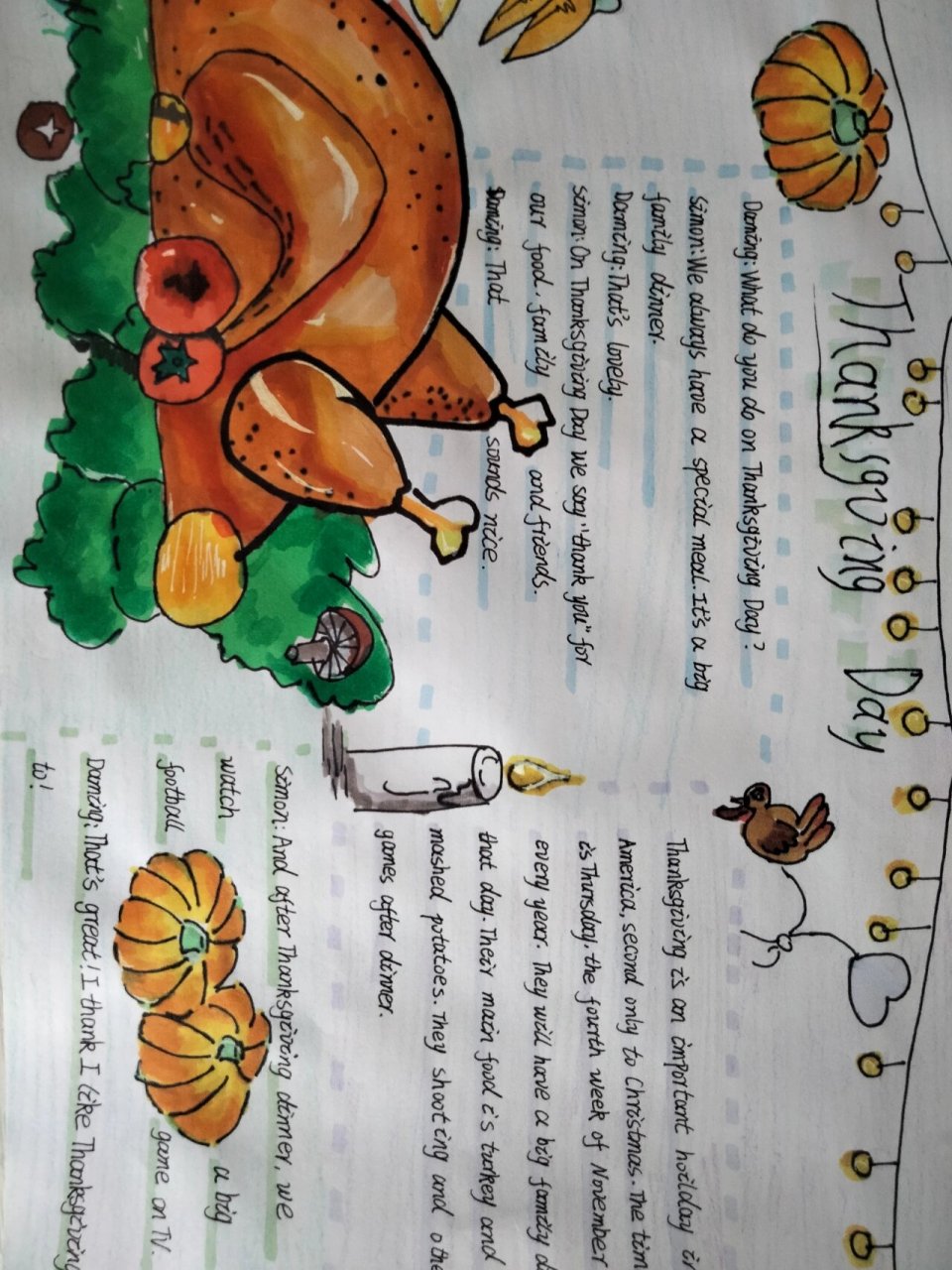 thanksgiving day(感恩节)英语手抄报 天呐!