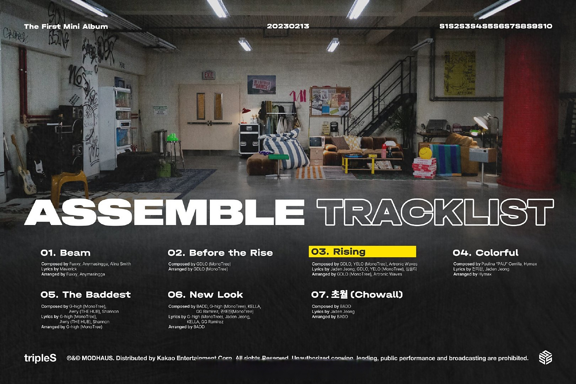 230202官方更新 assemble tracklist  triples the first mini album
