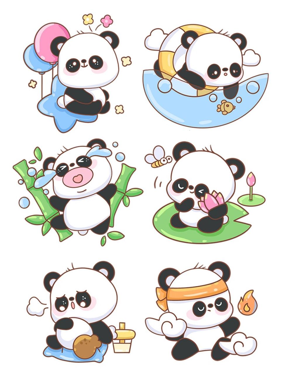 国宝|可爱呆萌卡通大熊猫插画免扣素材分享  揭秘!