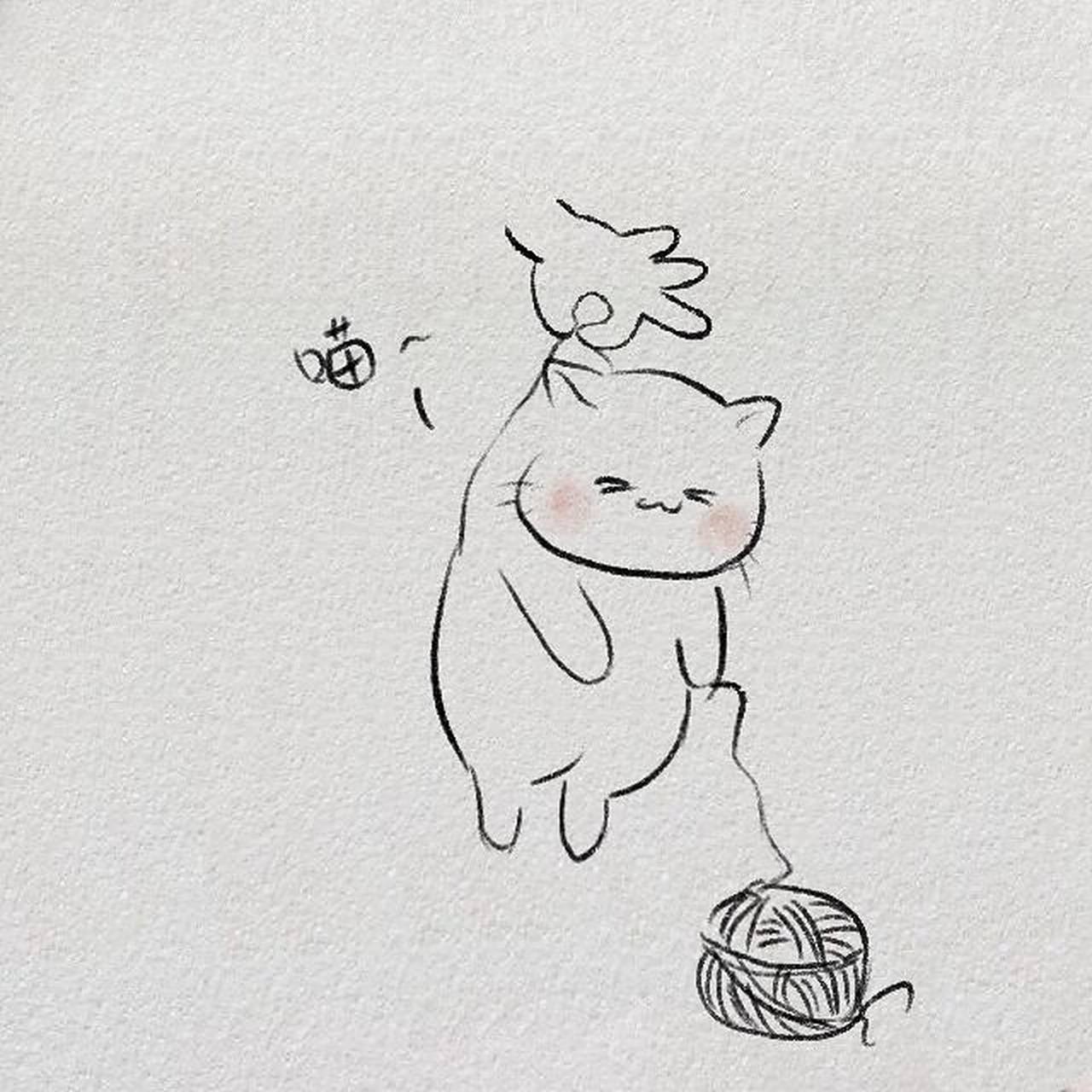 简笔画大全49 淘气的猫咪～ #简笔画# #寻找小红书绘画大神# #简笔画