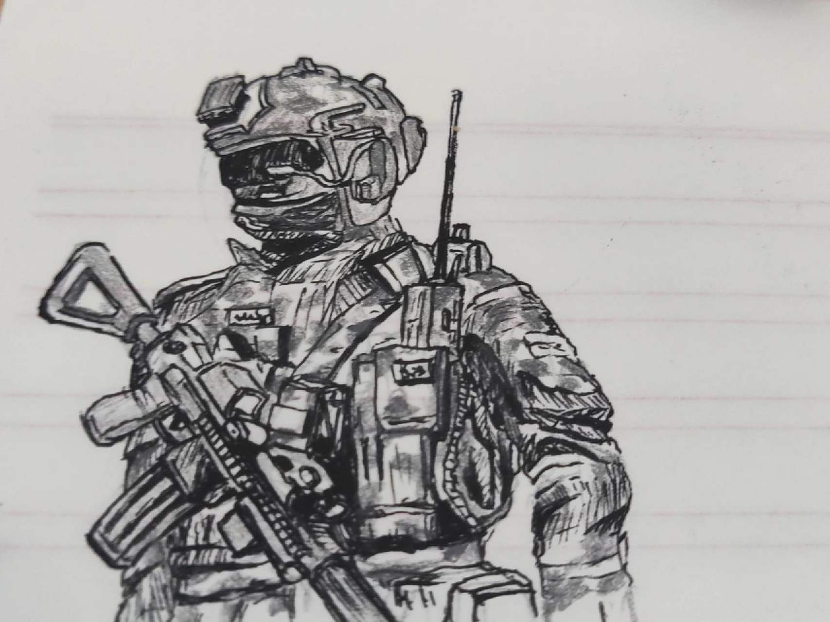 五步骤画特种兵,一学就会 现代特种兵装备先进,科幻感十足