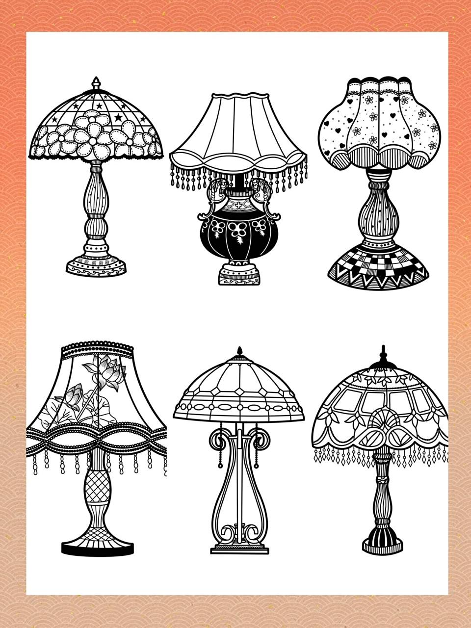 古物件素材——复古台灯系列(可打印)