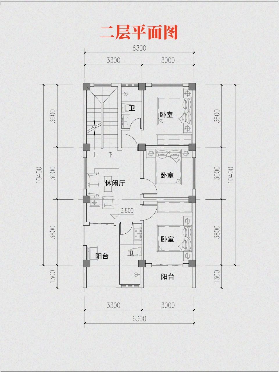 海南别墅自建房布局(十五) 二层6米x10米 来自海南海口 琼山区红旗镇