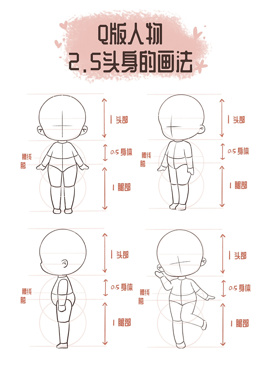 q版人物 2.5头身画法 虽然一直都是画2.