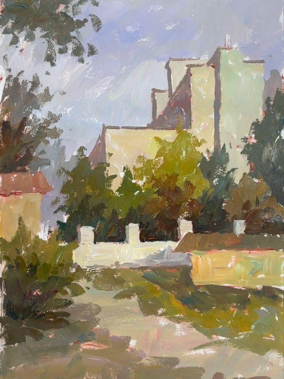 色彩风景～校园一角(作画步骤) 理清楚作画步骤,画色彩风景会事半功倍