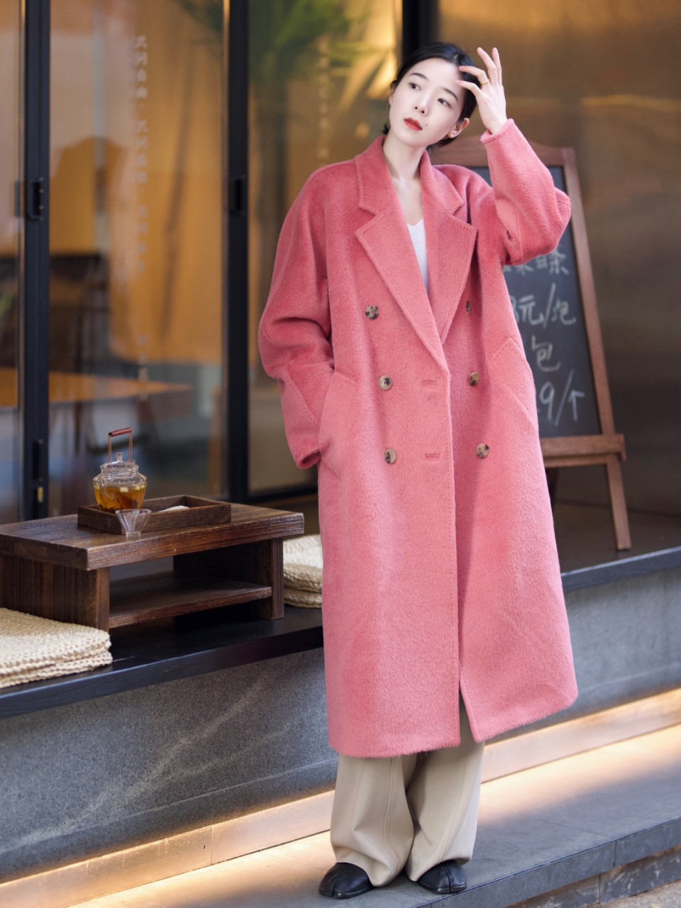 我也拥有经典的粉色大衣啦!