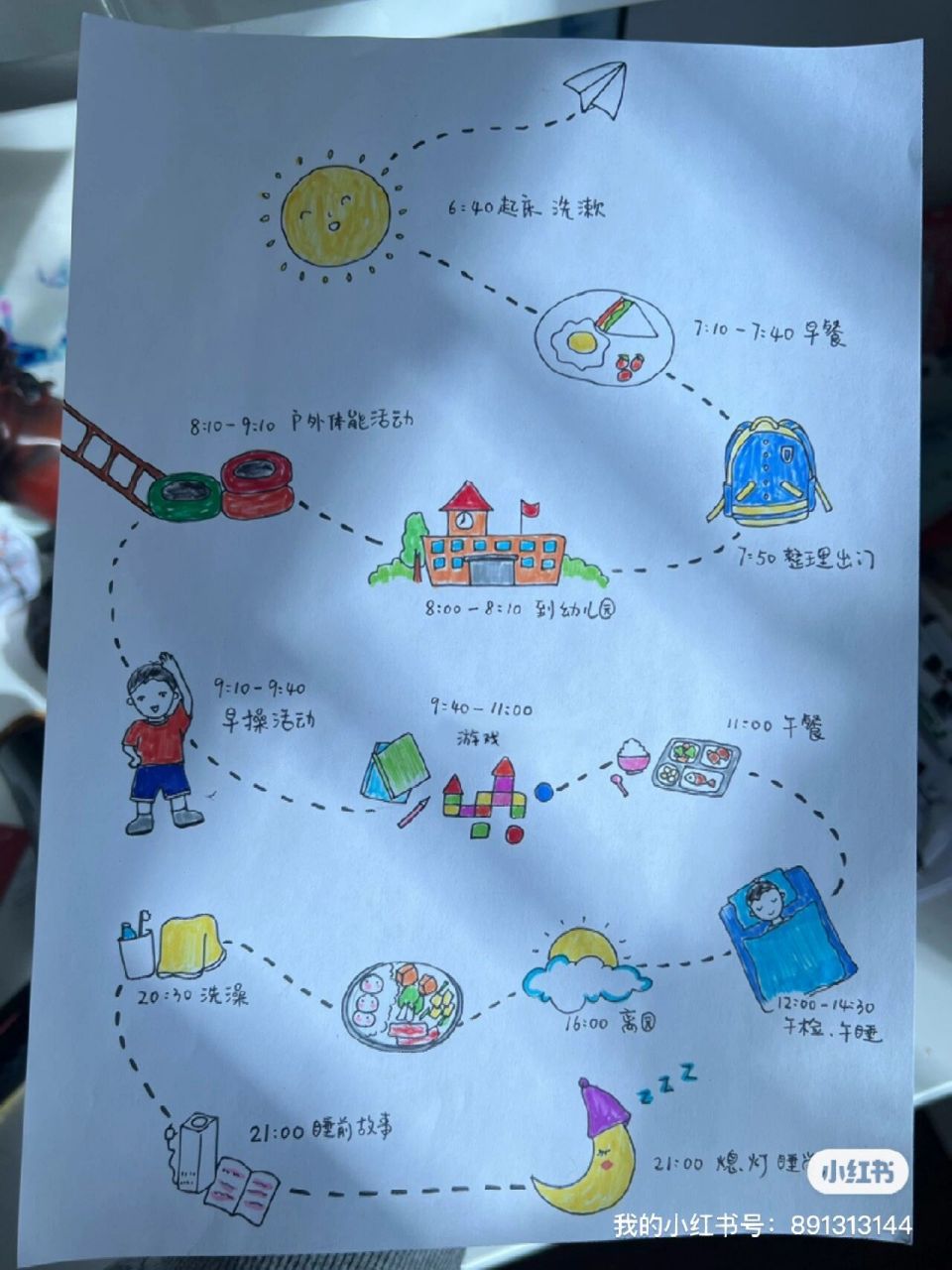 幼儿园手绘作息表图片