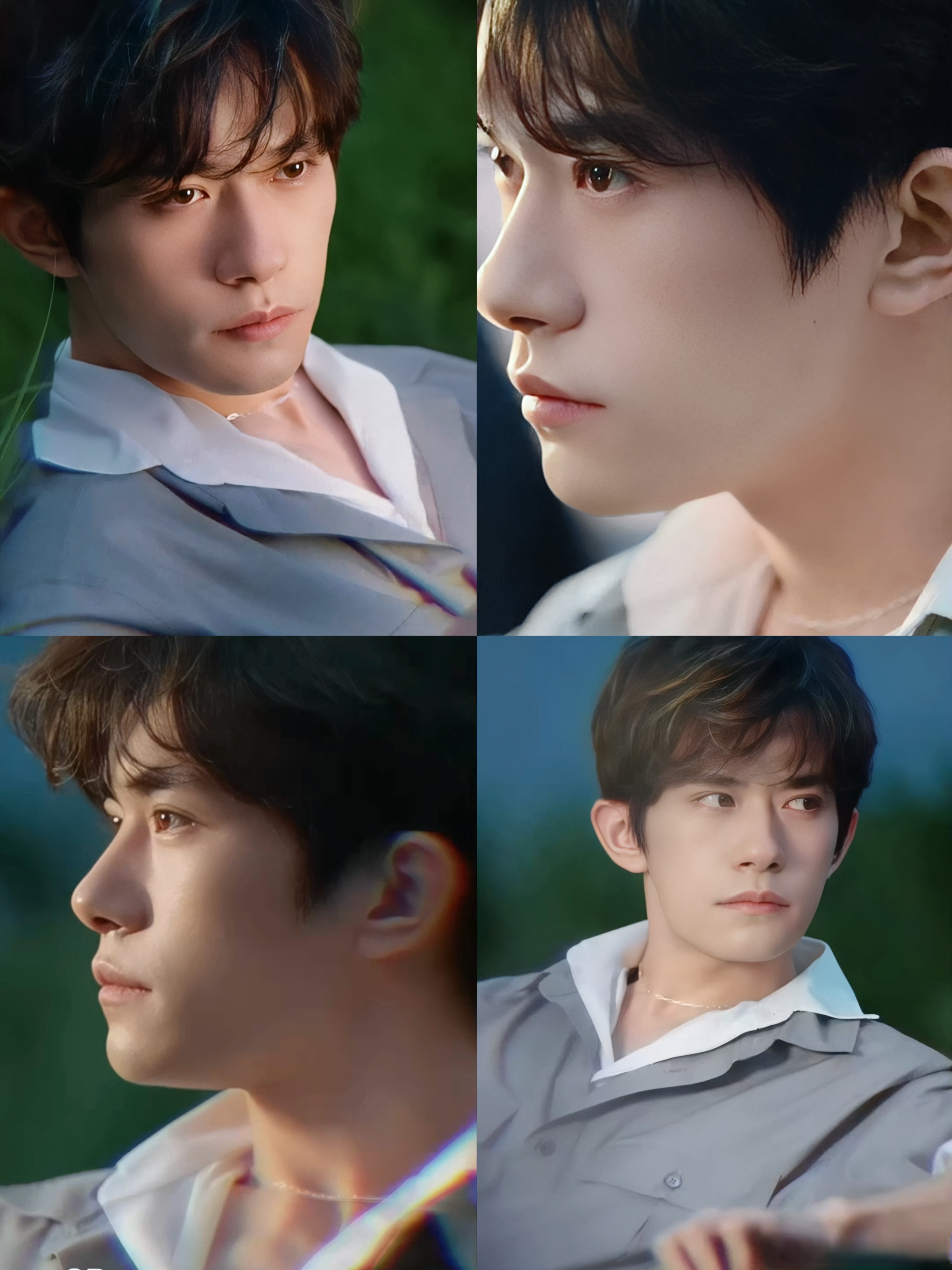 易烊千玺工装look##易烊千玺卷发挑染#