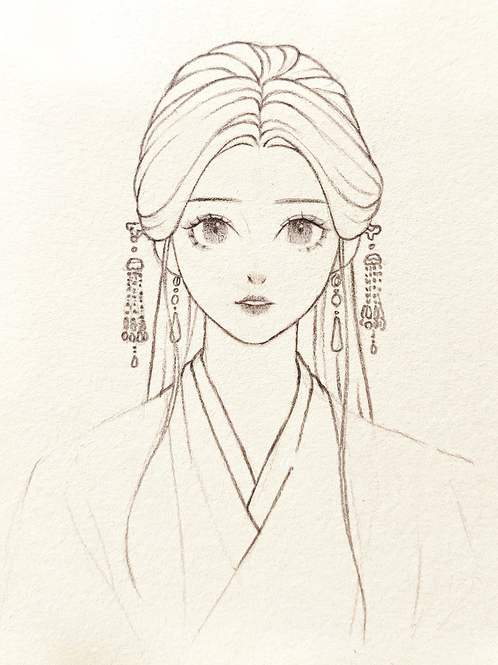 古风人物线稿教程