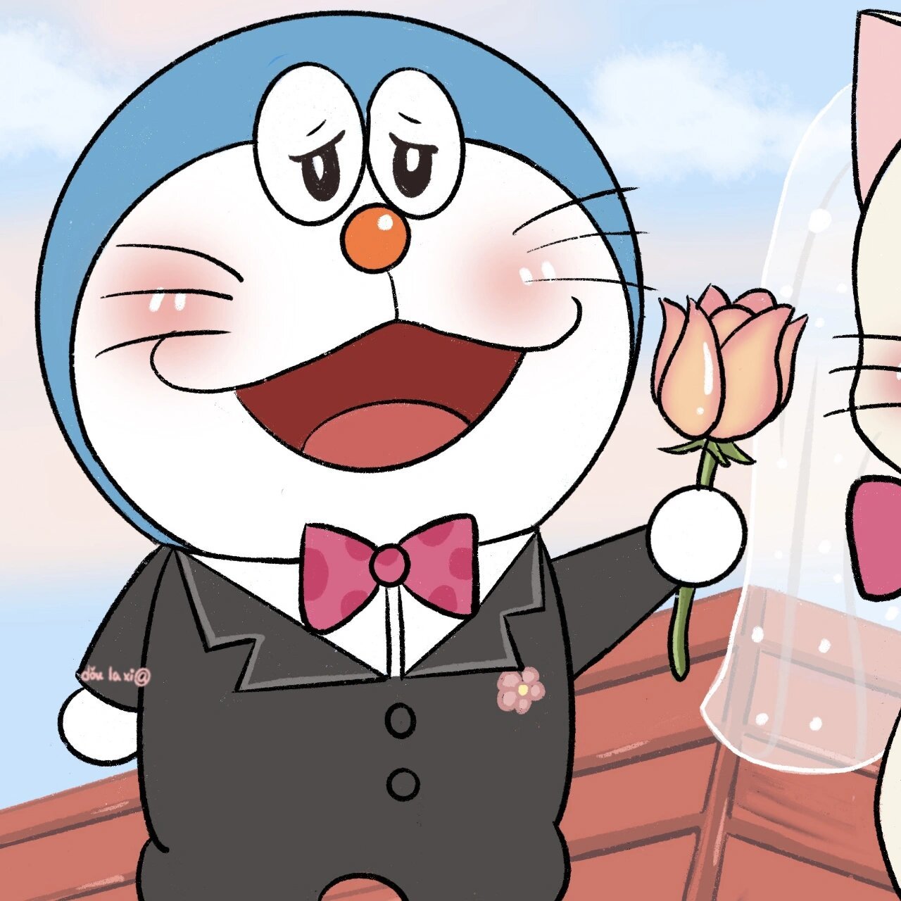 99哆啦a梦主题情侣头像99甜甜婚礼篇 神父(大雄友情出演):"…无论