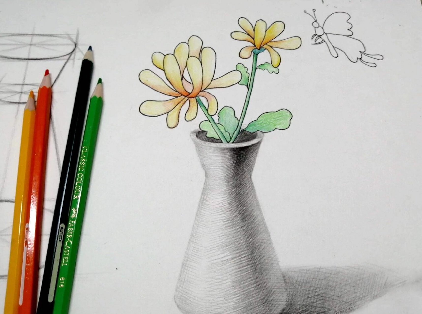 创意素描——小花瓶