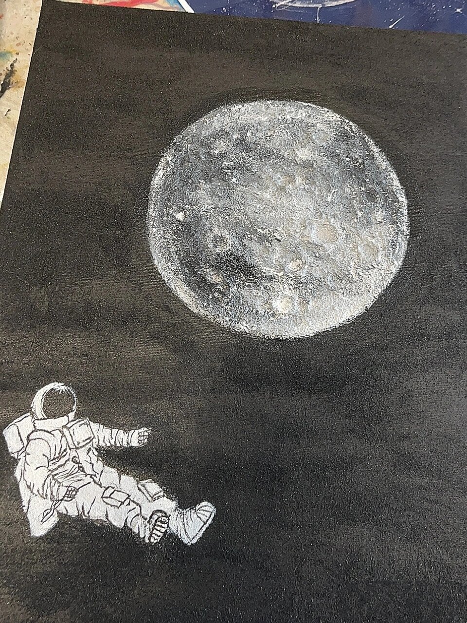 月亮,宇航员,还有星辰大海|肌理画