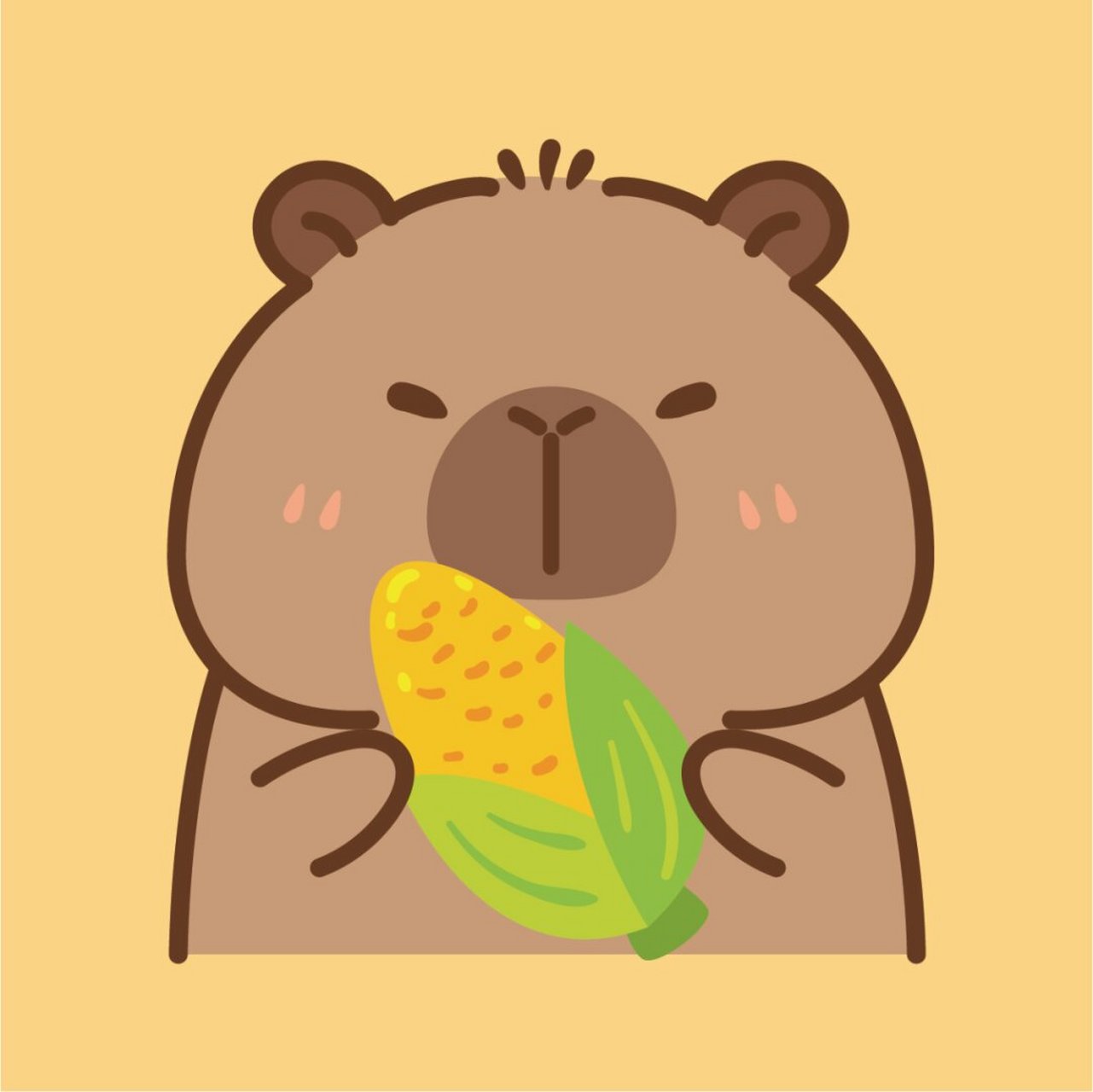 原创|卡皮巴拉水豚鼠ip,卡通形象插画表情包,治愈系ip,元气满满,活泼