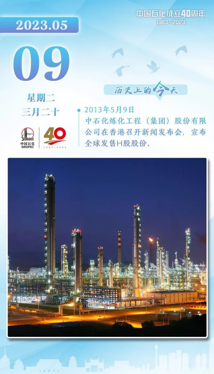 中国石化40周年#【历史上的今天】2013年5月9日,中石化炼化工程(集团