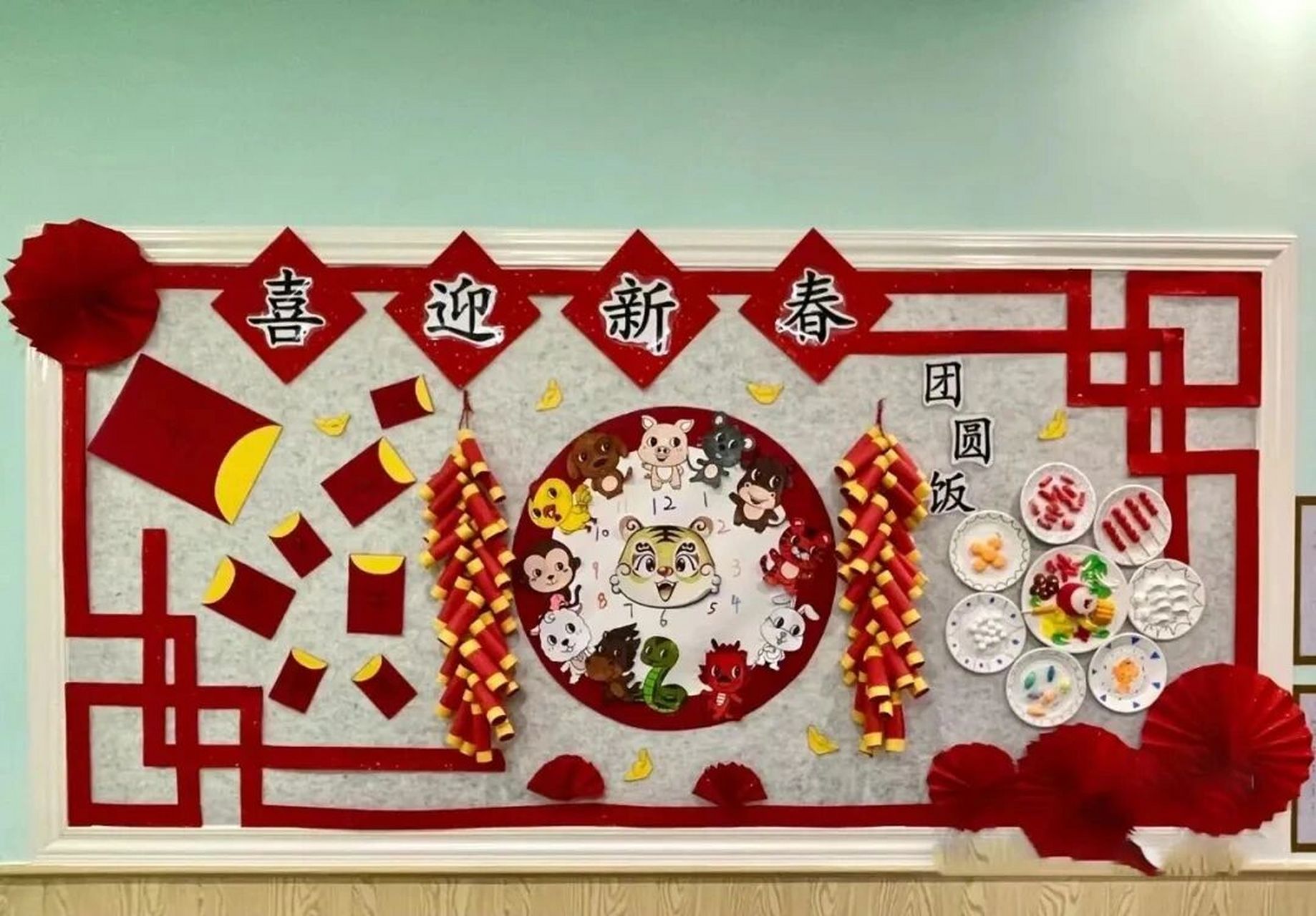 幼儿园新年环创主题墙 #幼儿园新年环创